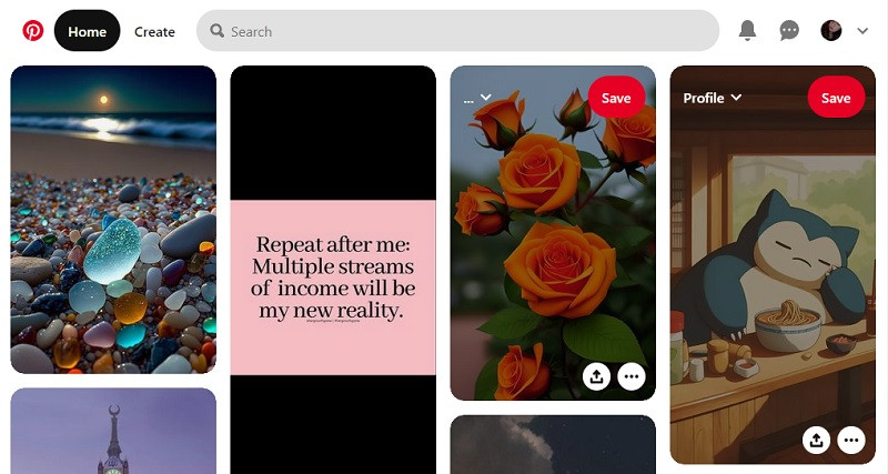 pinterest interface