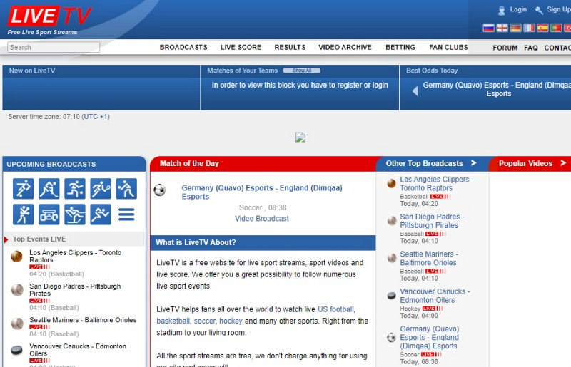 live tv watch and log in